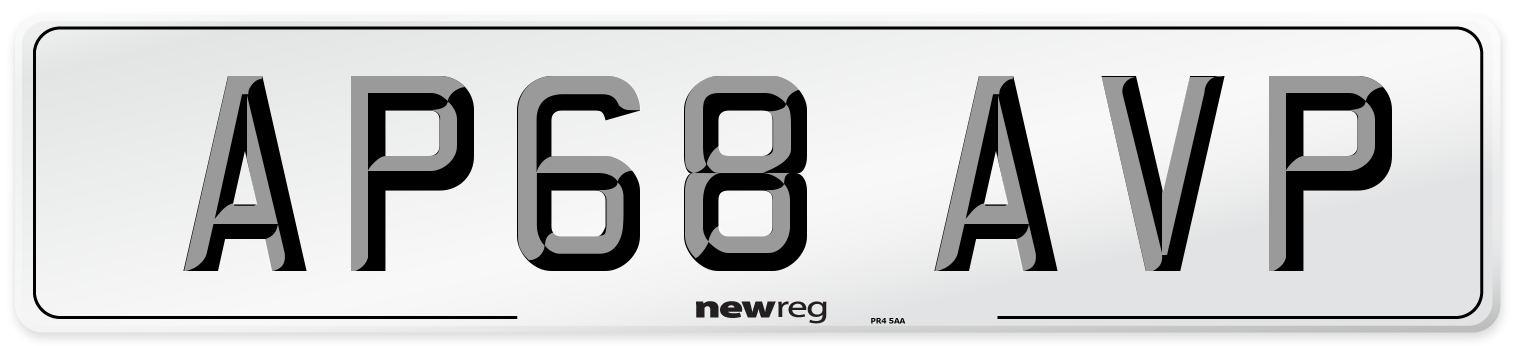 AP68 AVP Number Plate from New Reg